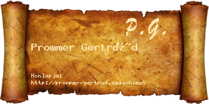 Prommer Gertrúd névjegykártya